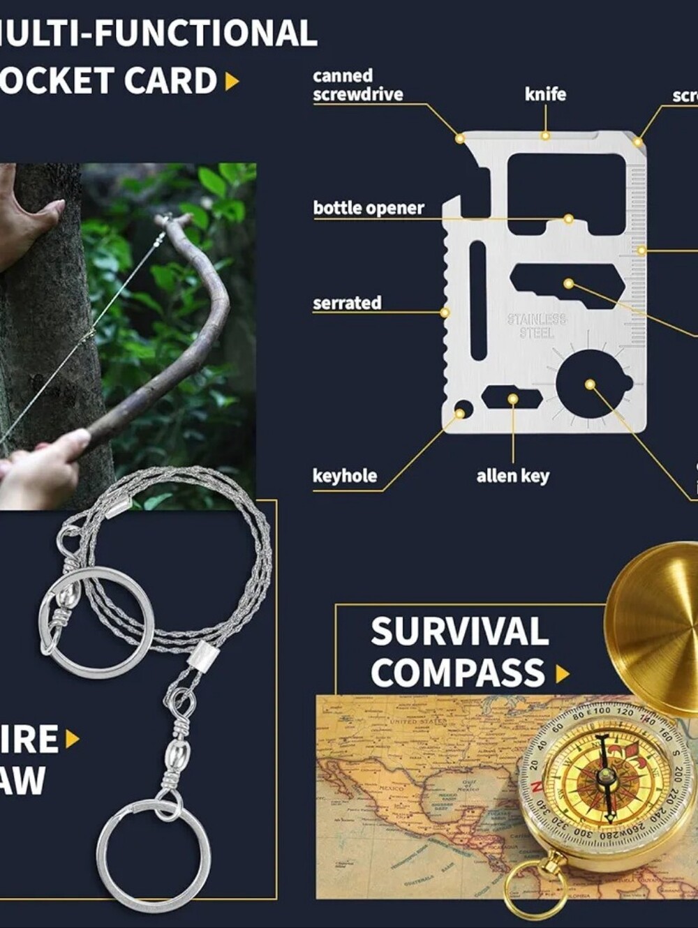 SURVIVAL MENS 14PC KIT EQUIPMENT - Picture 7 of 7